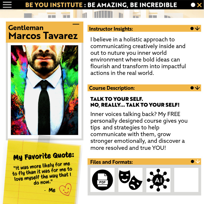 Gentleman Marcos Tavarez Be You Institute